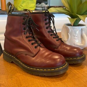 Dr. Martins cherry red 1460 smooth leather lace up boots
